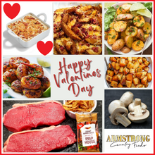 Load image into Gallery viewer, Valentines Steak Deal: 2x8oz Sirloin Steak Dinner Kit, Mushrooms and Side Dish