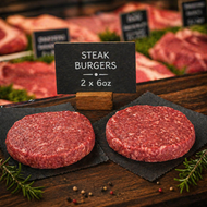 2 Fresh 6oz Steak Burgers