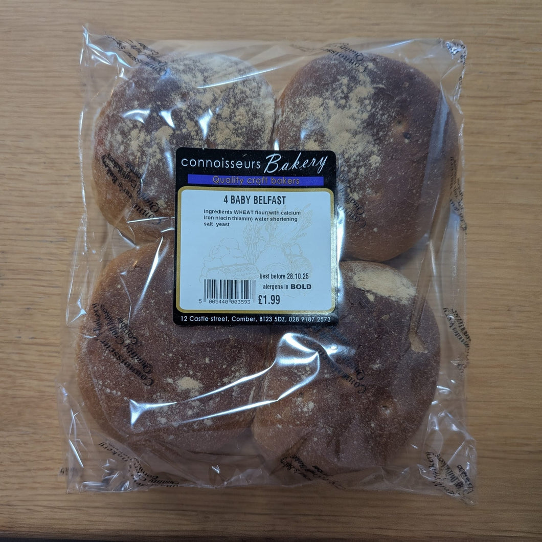 Connoisseurs Bakery - 4 Baby Belfast Baps