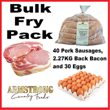 Load image into Gallery viewer, Bulk Fry Pack - 40 Pork Sausages, 2.27KG Back Bacon and 30 Eggs
