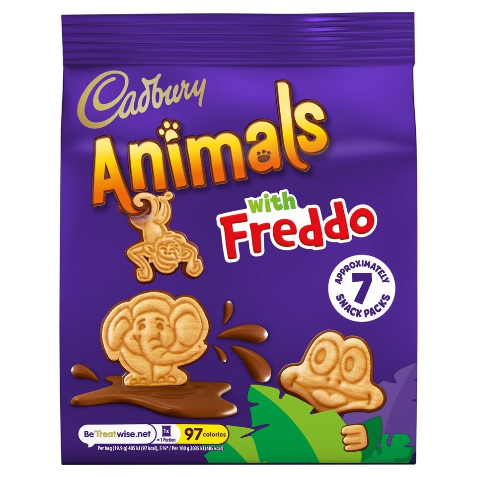 Cadbury Animals with Freddo Mini Chocolate Biscuits 7 Pack 139.3g