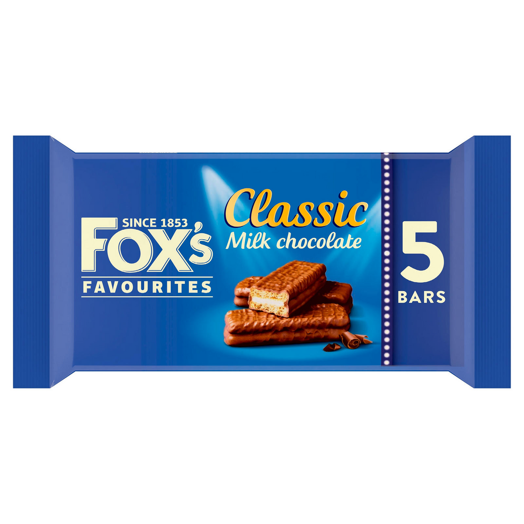 Fox's Favourites Classic Milk Chocolate Cream Filled Biscuit Bars 5 x 25g (125g)