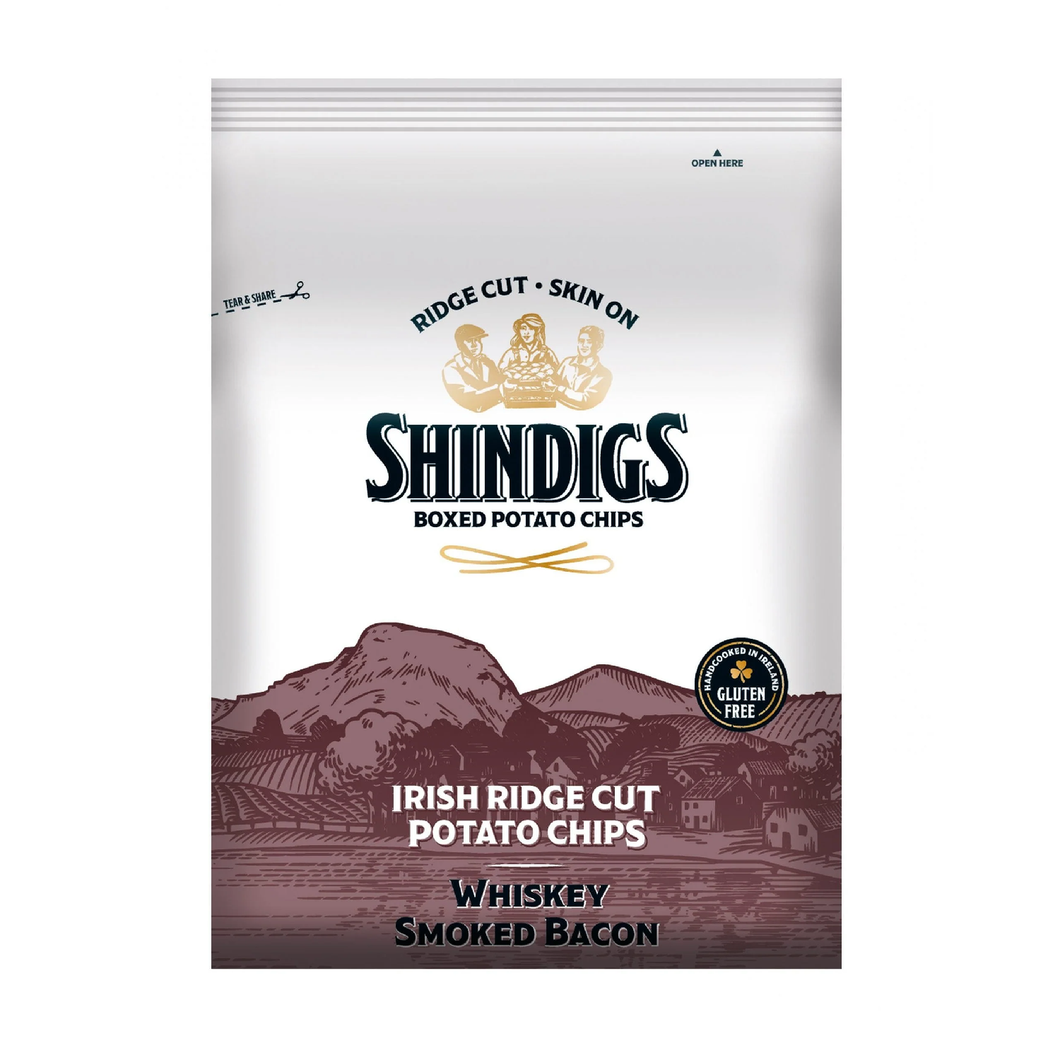 Shindigs Irish Ridge Cut Potato Chips Whiskey Smoked Bacon
